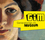 Plakat: GiM – Generationen im Museum fördert Begegnungen zwischen Menschen verschiedener Generationen in Museen.